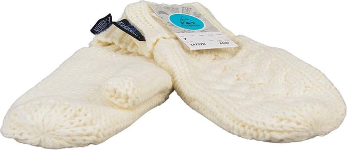 Dames Wanten - Gebreid met Fleece Binnenin - One Size - Ecru
