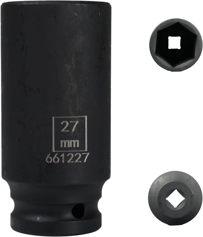 Steeksleutel 27 mm - Dopsleutel - Moeren Aandraaien - Chroom-molybdeen staal - 1/2 inch - Zilverkleurig