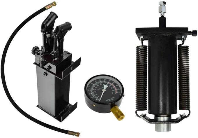 GEKO 50 ton persset - cilinder met veren - 2-snelheden pomp - manometer met slang