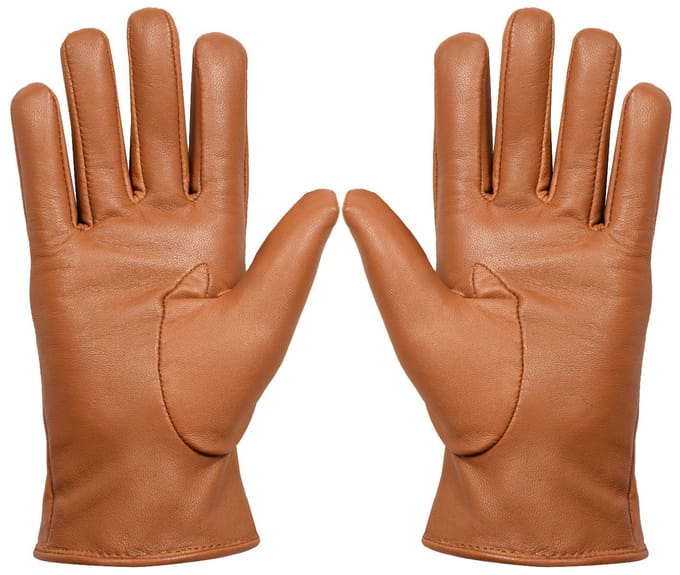 Dames Tan leren thermische handschoenen