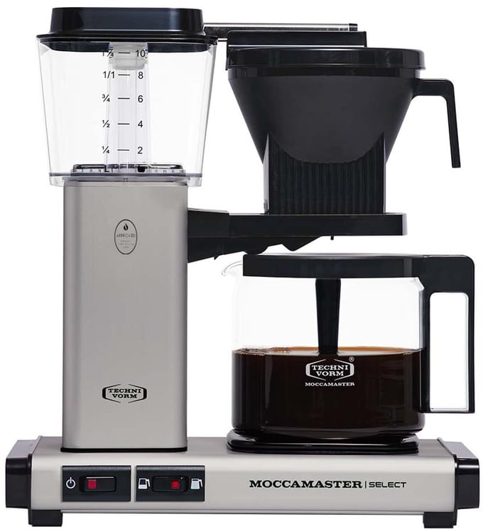 Moccamaster KBG Select - Filterkoffiezetapparaat - Matt Silver - 5 jaar garantie