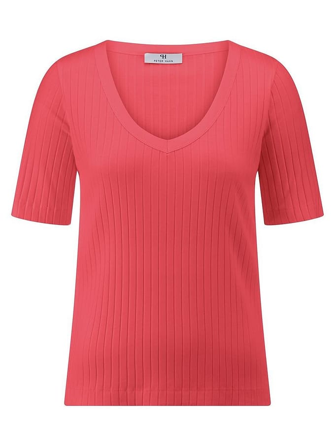 Shirt V-hals Van Peter Hahn rood