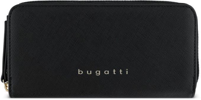 bugatti portemonnee Ella Zip Around Wallet Black Saffiano zwart