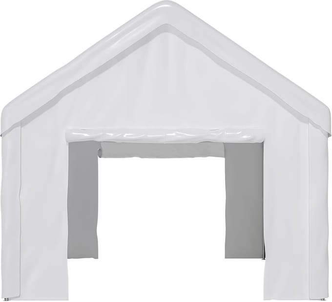 Garagetent 3x6 m Carport Tentgarage met Solarlampen Wit