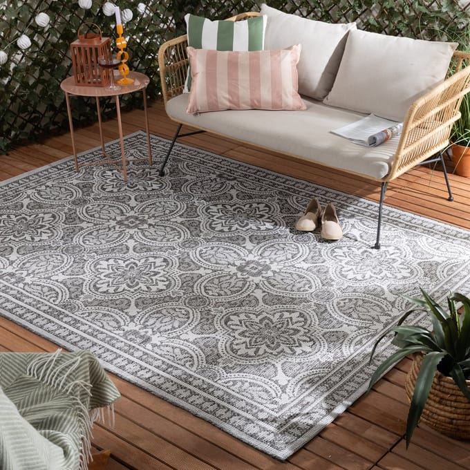 Fraai Buitenkleed - Summer Oriental Grijs - 120x170cm