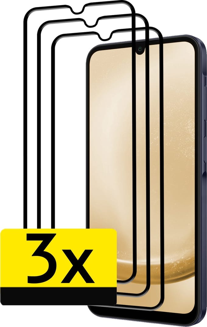 Screenprotector - Geschikt voor Samsung Galaxy A25 - 3 Stuks - Full Cover - Beschermglas - Gehard Glas - Tempered Glass - Screen Protector