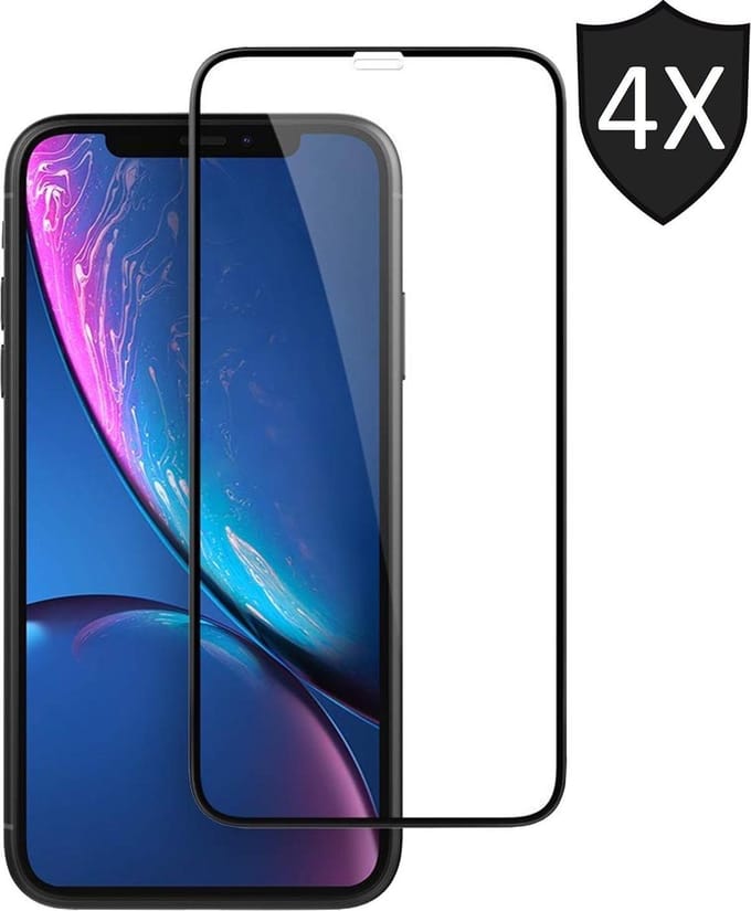 Screenprotector geschikt voor iPhone XR / 11 - 4x FullGuard Screen Protector