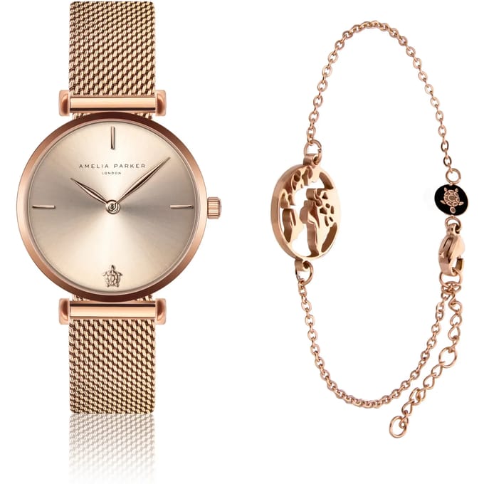 Dameshorloge en armband Amelia Parker Golde Shore
