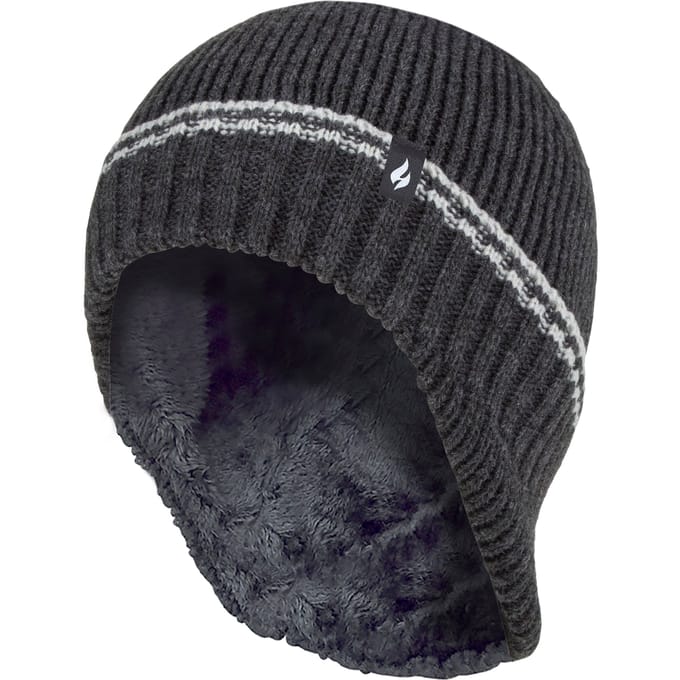 Heat Holders Jongens Patrol Rib pomponmuts met pompons - Antraciet