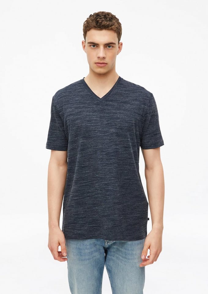 T-shirt met V-hals in gemengd katoen s.Oliver