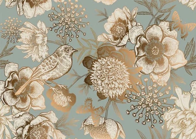 Foil Birds - Mint by Michelle decoupage papier A1