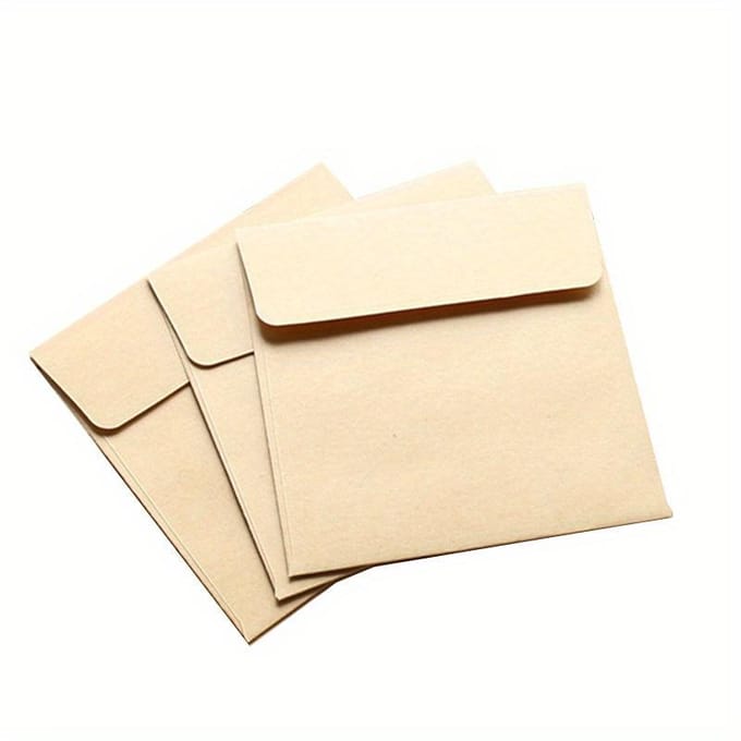 100 Stuks Vintage Vierkante Mini Kleine Envelop, Westerse Kraft Uitnodiging Literaire Envelop 100pcs
