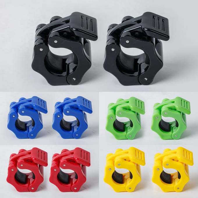 Paar lange halterklemmen, snelsluiting, diameter van 1 inch, standaard halterschijven, kraagclips One Size