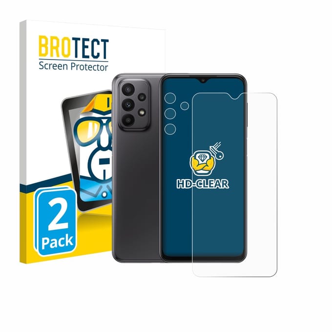 BROTECT - Screenprotector voor Samsung Galaxy A23 5G (Voor+Camera) - Folie Beschermfolie transparant 2 Stuks
