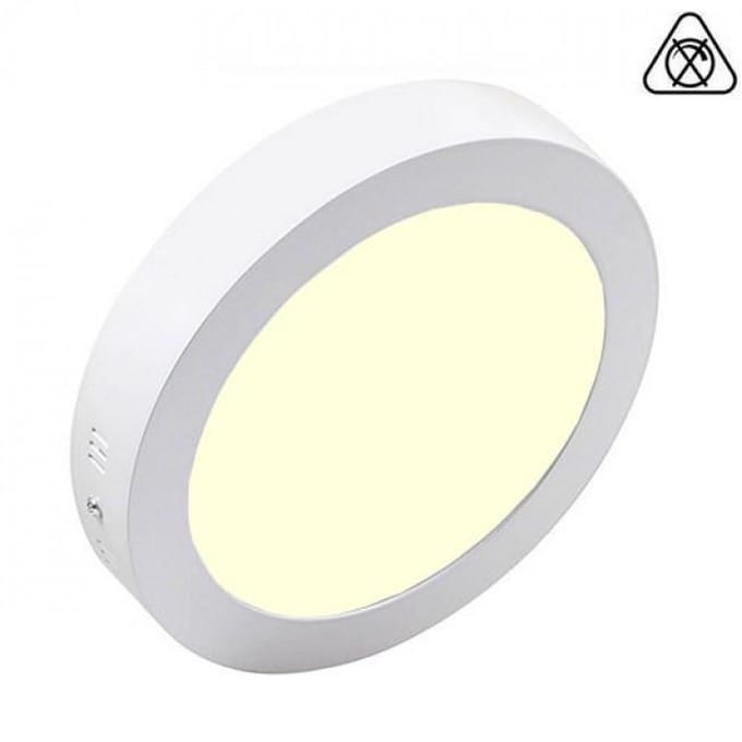 LED Downlight Pro - Aigi - Opbouw Rond 18W - Warm Wit 3000K - Mat Wit - Ø227mm