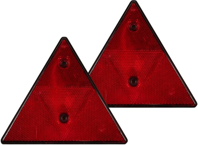 Benson driehoek reflector rood - 2x - 155 mm - E11 - losse reflector voor aanhanger