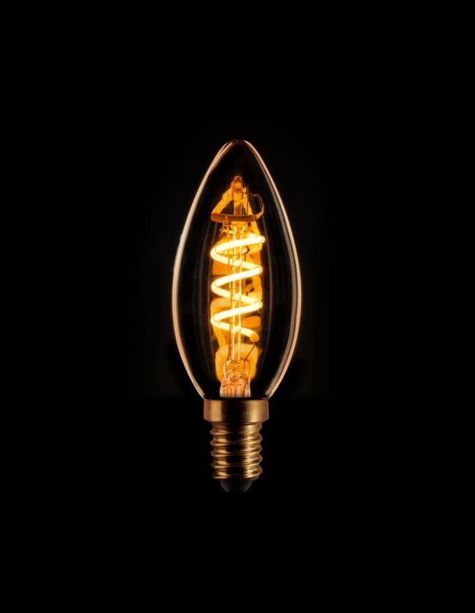 ETH Kaars spiraal filament LED 3w E14 230v 2200k dimbaar goud 225Lm