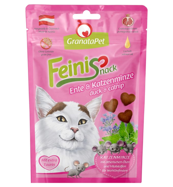 50g Feinis Eend & Kattenmunt Granatapet Kattensnacks