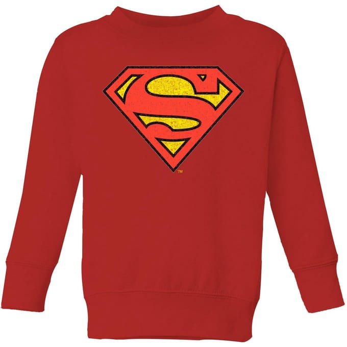 Official Superman Crackle Logo Kids' Sweatshirt - Red - 98/104 (3-4 jaar)
