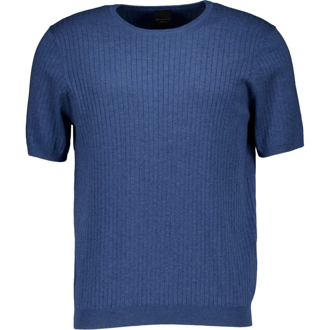 Bugatti Herren T-shirt 1/2 Arm T-shirts Blauw 7200-15552e