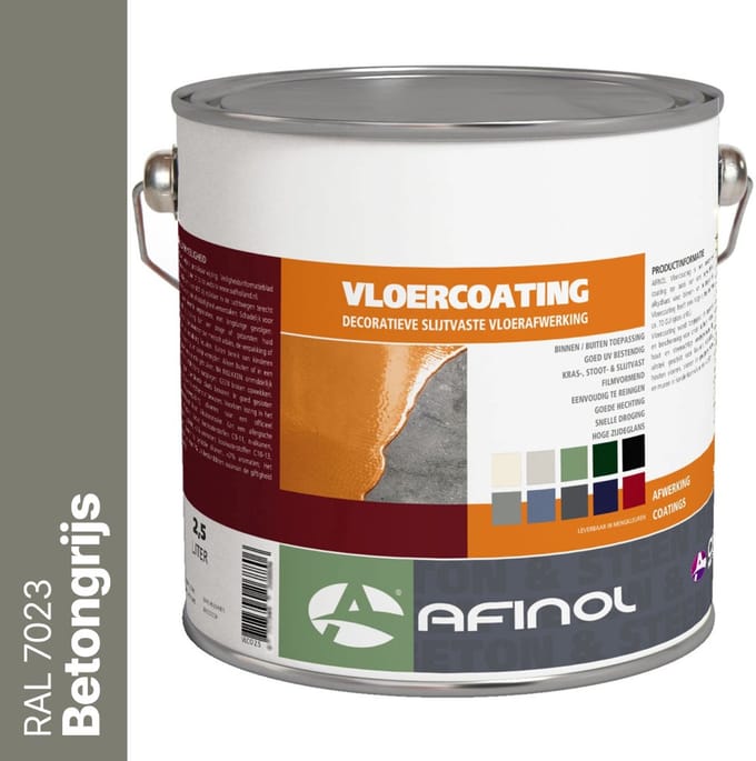 Afinol Vloercoating Betongrijs (RAL 7023) 2,5 liter