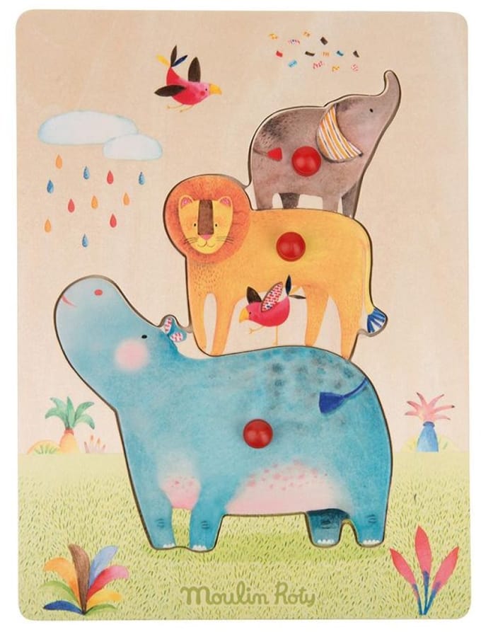 Moulin Roty Les Papoum Animal Blokpuzzel 3 stuk(s) Dieren