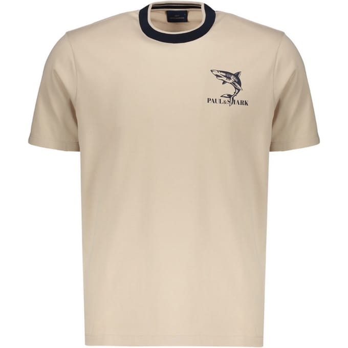 t-shirt met print borst man beige
