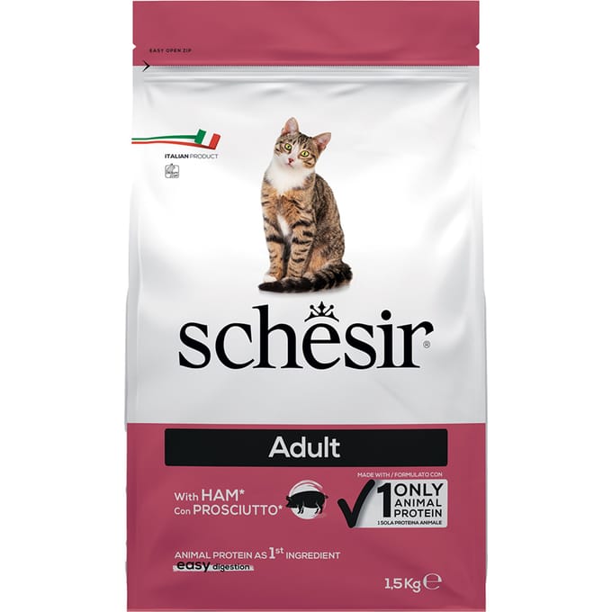 1,5kg Schesir Cat Original met ham droogvoer voor katten