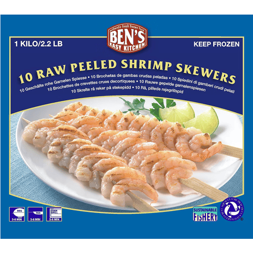 Ben's BML Rauwe Gepelde Garnalen Spiesjes - 1 kg