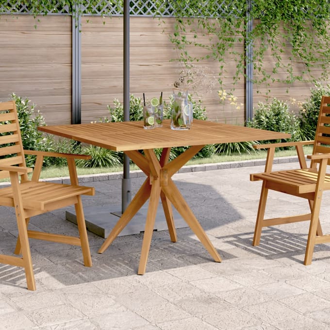 vidaXL - Tuintafel - vierkant - 110x110x75 - cm - massief - acaciahout