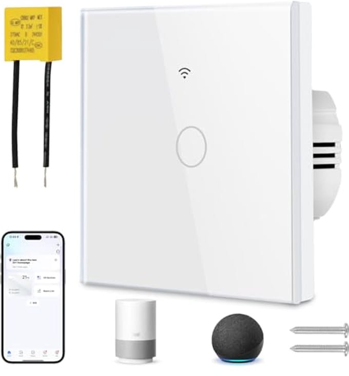 Slimme Wifi Lichtschakelaar met Spraakbediening - Inbouw Wandschakelaar
