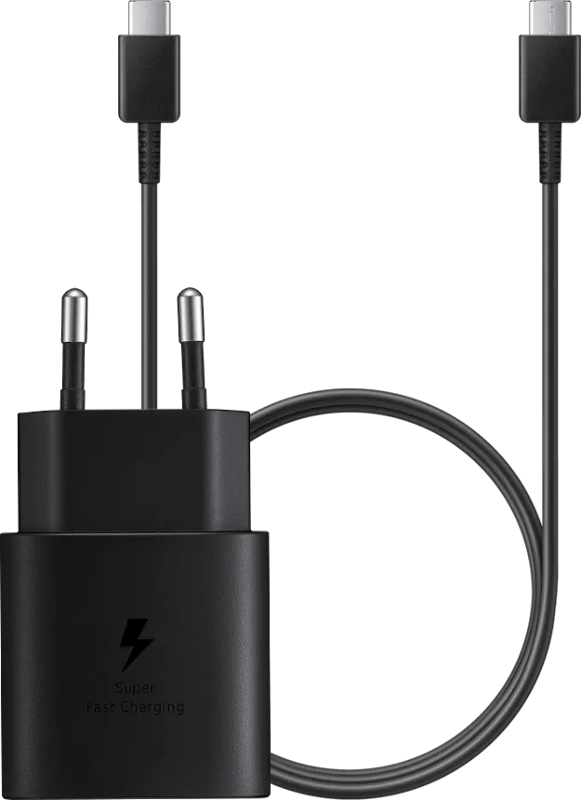 Samsung Super Fast Charging Oplader 25W + Usb C Kabel 1m Kunststof Zwart