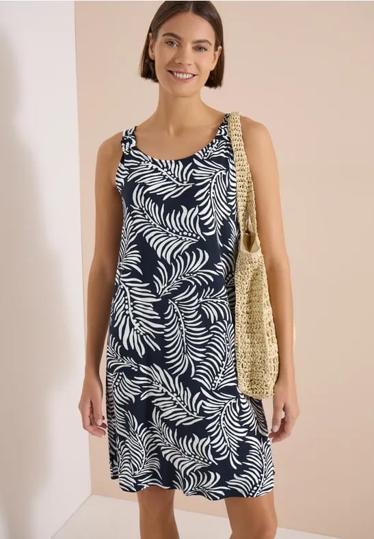Knielange jersey jurk met print