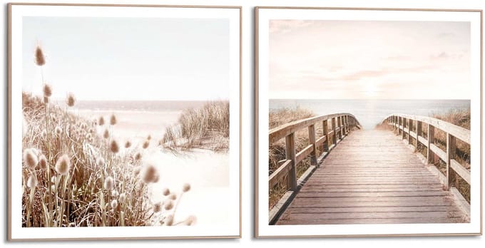 Schilderijen set Strand - 50 x 50 - Hout - REINDERS