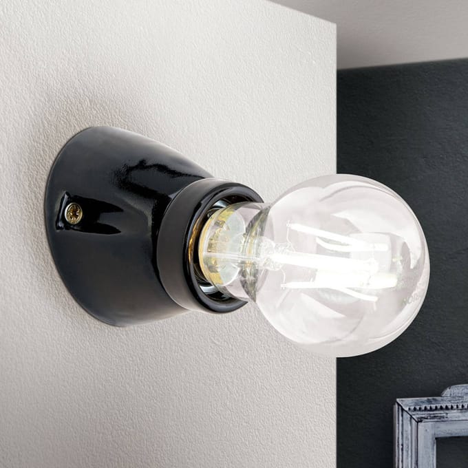 ORION Wandlamp Frost van keramiek, zwart