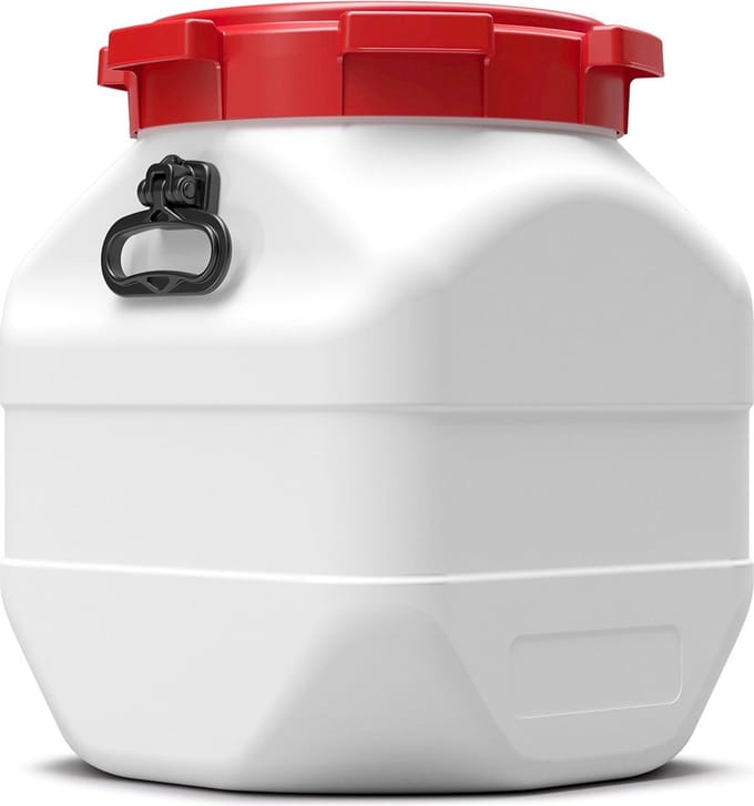 50 liter Voerton Vierkant - Handgrepen - UN Keurmerk - Water & Luchtdicht