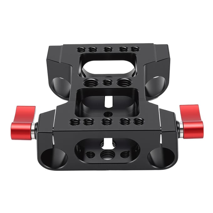 Camera Basisplaat met 15mm Rod Rail Klem Aluminium Legering Multifunctionele Statief Basisplaat voor Camera Video Rig black