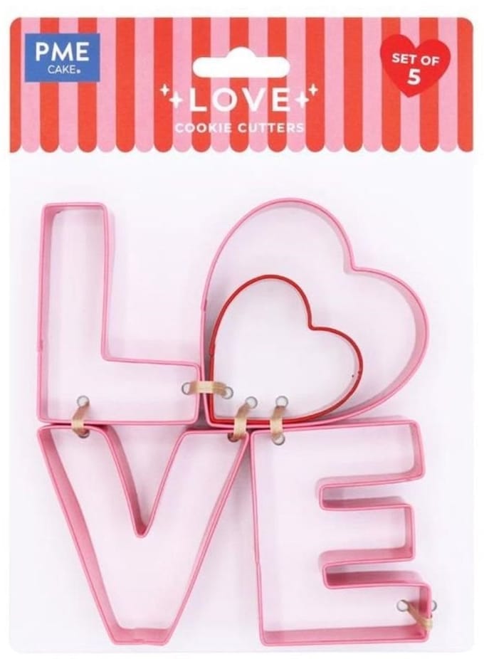 PME Valentine cookie cutter LOVE -set of 5