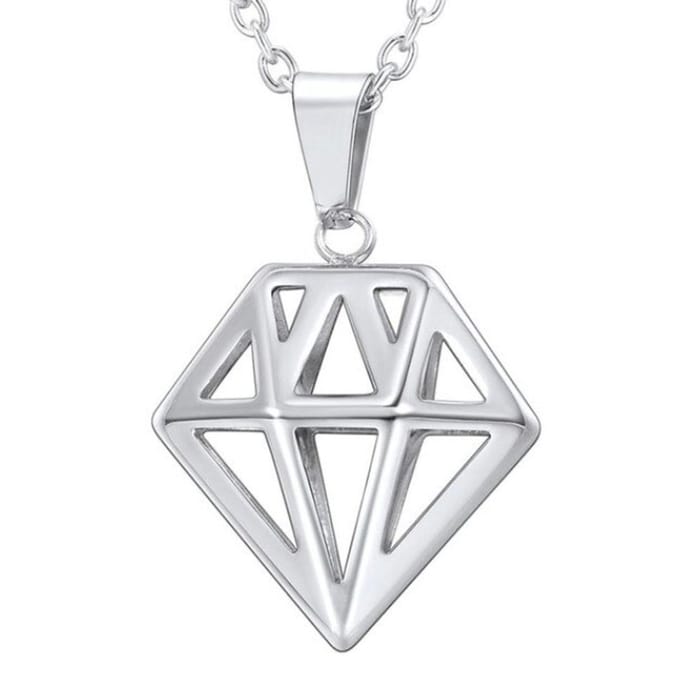 Mendes heren ketting Edelstaal Diamant Zilverkleurig