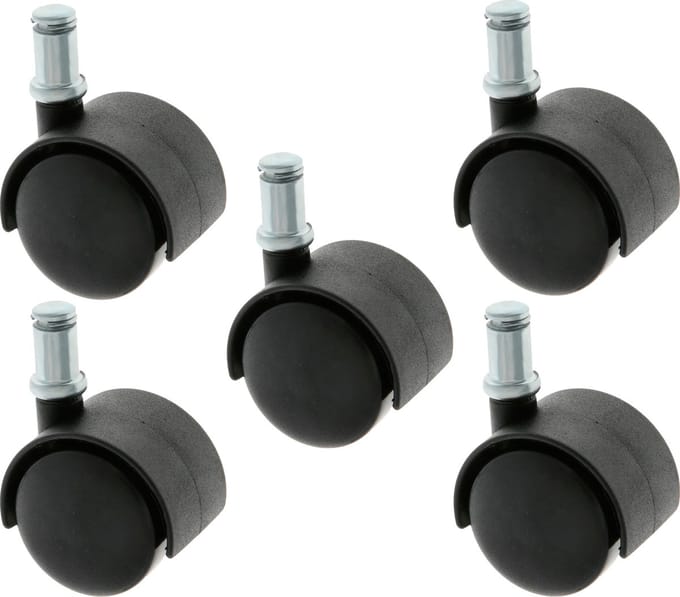 AMIG Bureaustoel Wiel - 5x - D50 mm - pin D11 mm - zwenkwiel - standaard formaat
