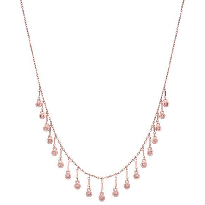 Collier - LUXENTER - Yaferth - Or rose 18 carats - Zircone brillante - Longueur 42+5 cm rose