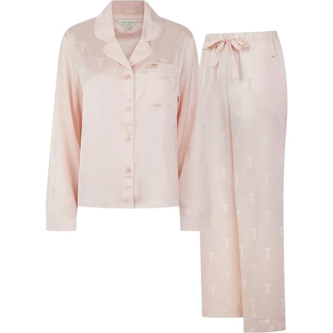 Ted Baker Peggy satijnen lange pyjamaset voor dames (Roze)