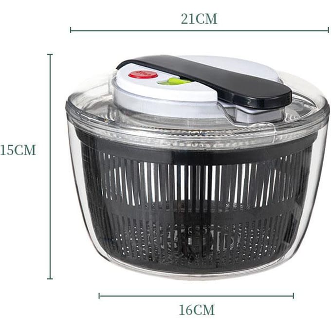Grote Handmatige Salade Groente Fruit Wasmachine Spinner Sla Droger Dehydrator zwart