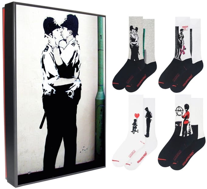 Banksy Graffiti - Gift box with 4 pairs of Socks 46-49