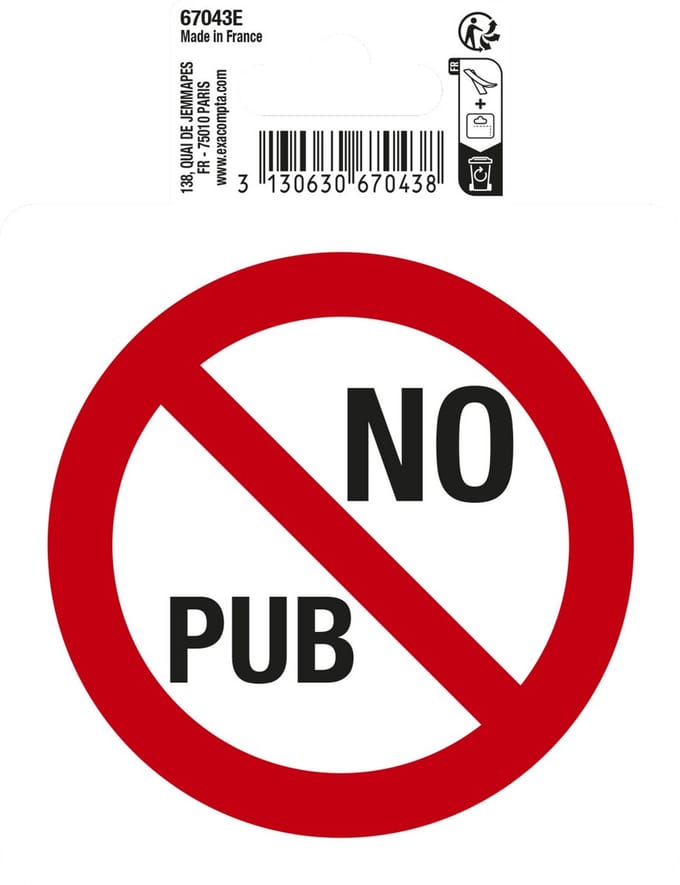 Exacompta 67043E Picto adhésif No pub