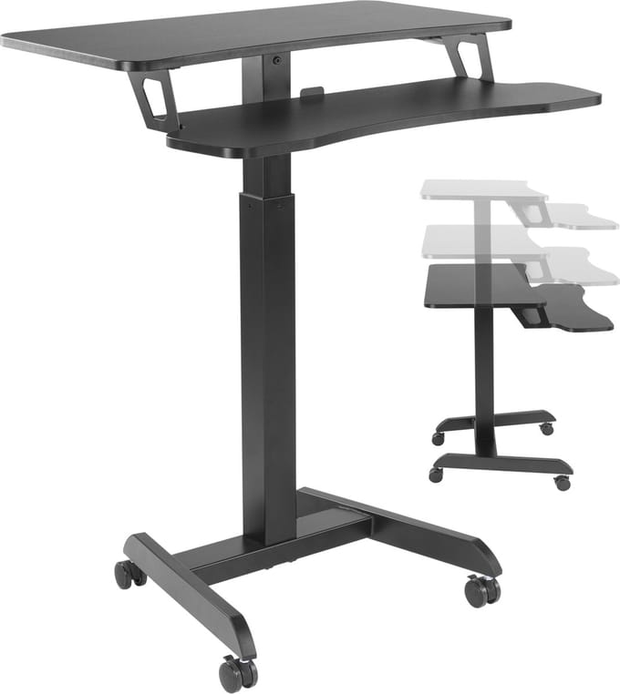 Bureau zit sta laptoptafel - verrijdbaar - hoogte verstelbaar