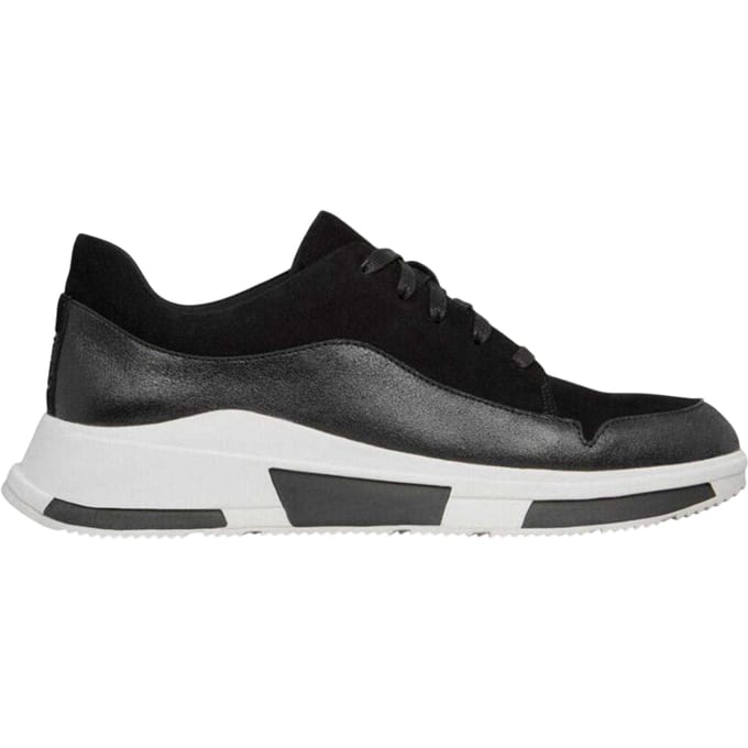 Fit Flop Heren-sneakers van suède met dikke zool (Zwart)