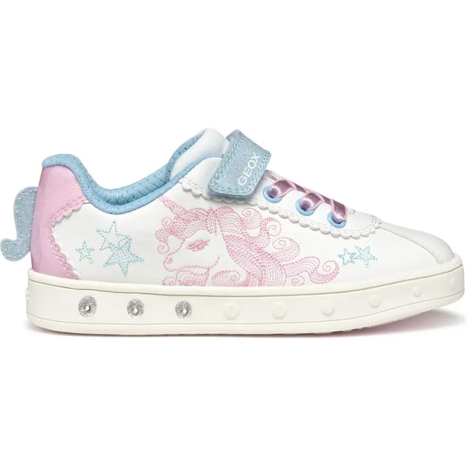 GEOX SKYLIN MEISJES Sneakers - WIT/ROZE - Maat 33