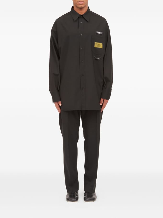 mm6 maison margiela shirt zwart man patch logo