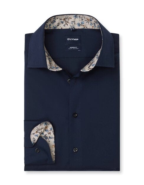 OLYMP Luxor Overhemd, Modern Fit, Global Kent, Marineblauw